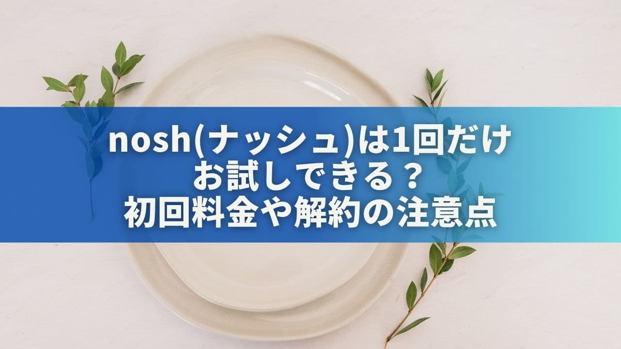 ナッシュの冷凍弁当は1回だけお試しできる？初回料金や解約の注意点